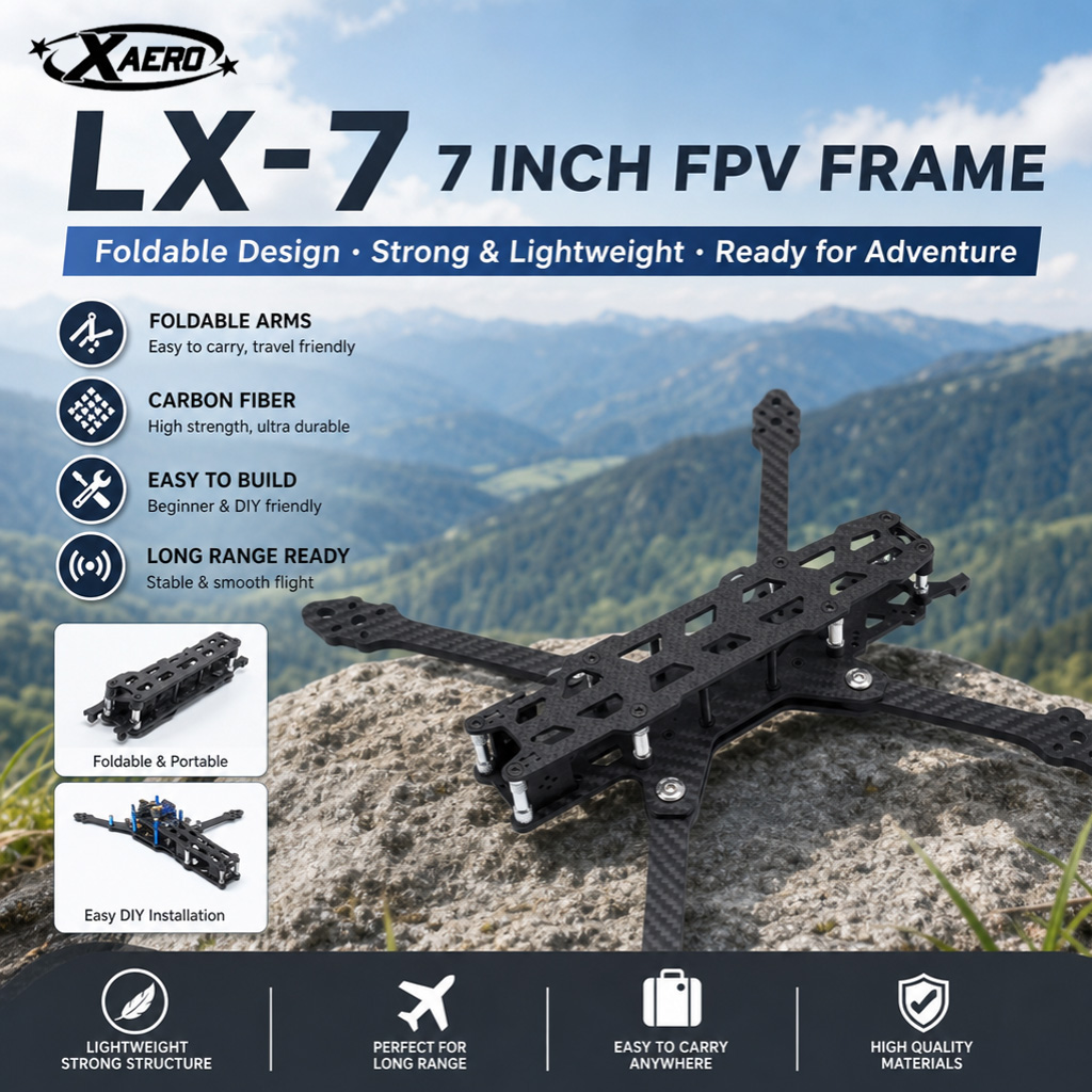 Fpv Drone Kit - PAURC LX-7 Foldable 7 Inch FPV